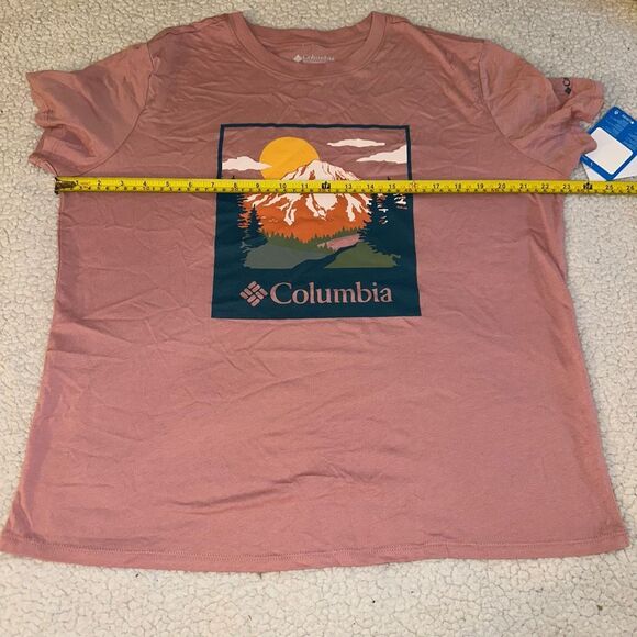 Columbia Large Pink Mountain Graphic Tee Short Sleeve Crew Neck Womens NWT - Picture 5 of 6